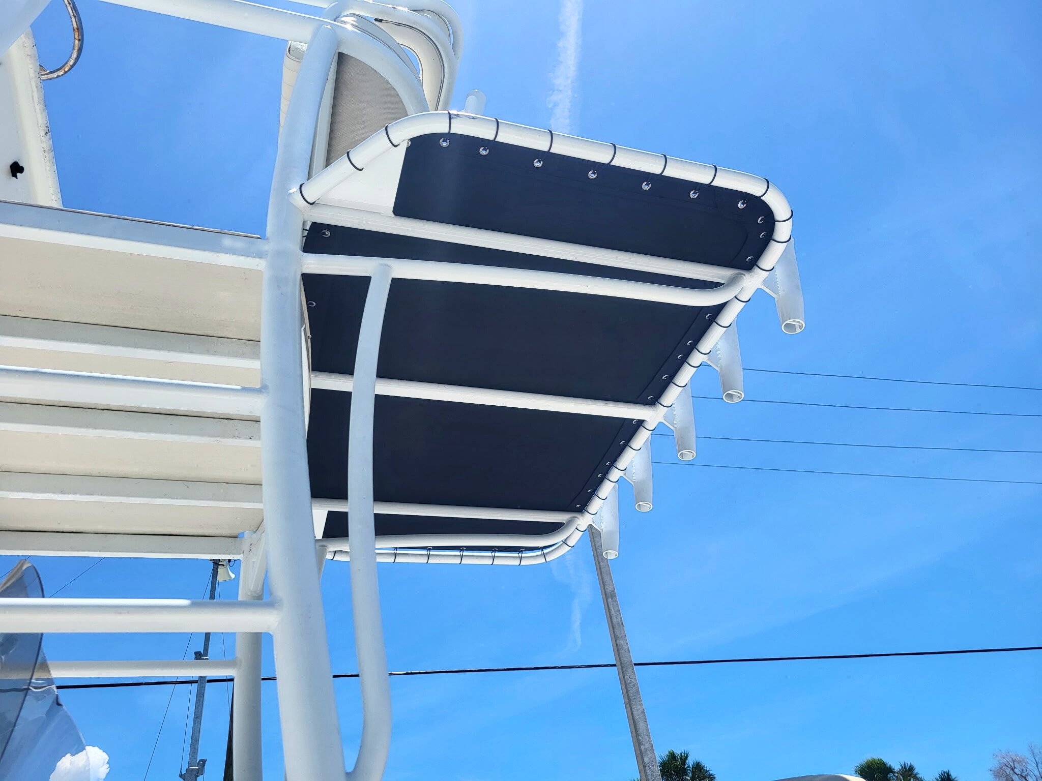 Custom marine framework for rear shade